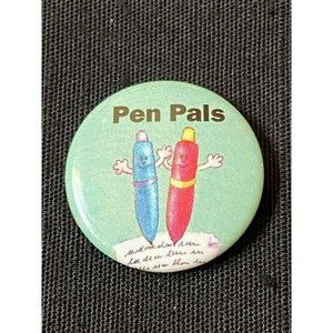Pen Pals Button VINTAGE